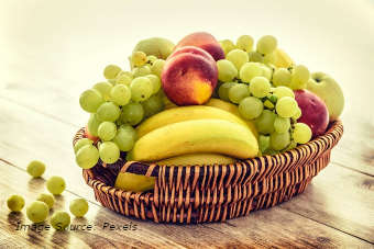 Fruits such as bananas, grapes and cherries have high amounts of sugar.