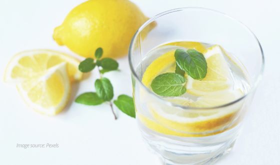 Lemon herb infused water.
